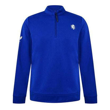 Front - Castore Mens Rangers FC Quarter Zip Long-Sleeved Fleece Top