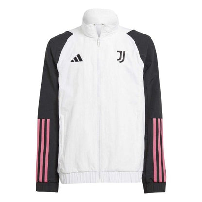 Front - Adidas Childrens/Kids 2023/24 Pre Match Juventus FC Tracksuit Top