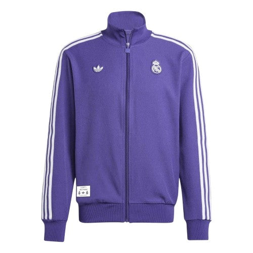 Front - Adidas Mens Terrace Icons Real Madrid CF Tracksuit Top