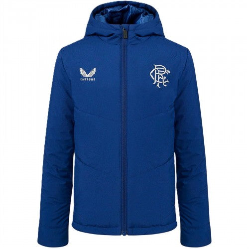 Front - Castore Boys Rangers FC Coach Jacket