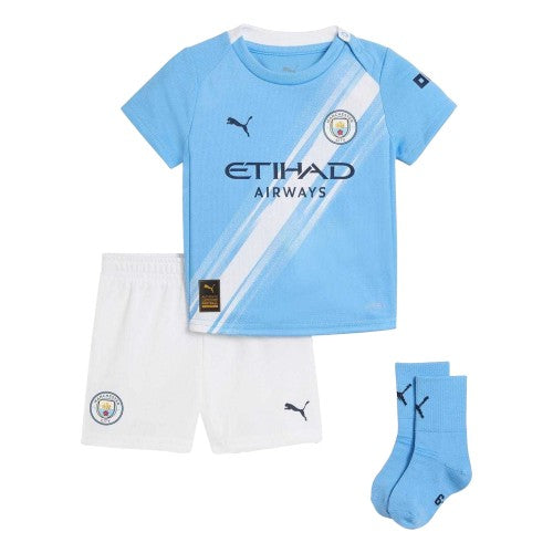 Front - Puma Baby 2025/2026 Manchester City FC Football Kit Set