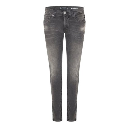 Front - Replay Mens Lanny Washed Denim 5 Pockets Skinny Jeans