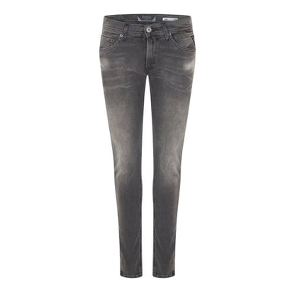 Front - Replay Mens Lanny Washed Denim 5 Pockets Skinny Jeans