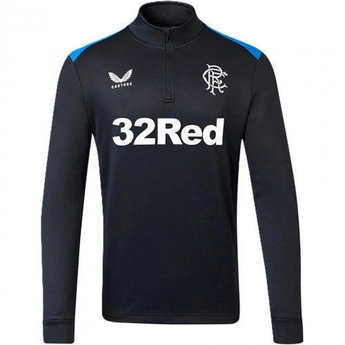 Front - Castore Boys Rangers FC Quarter Zip Track Top