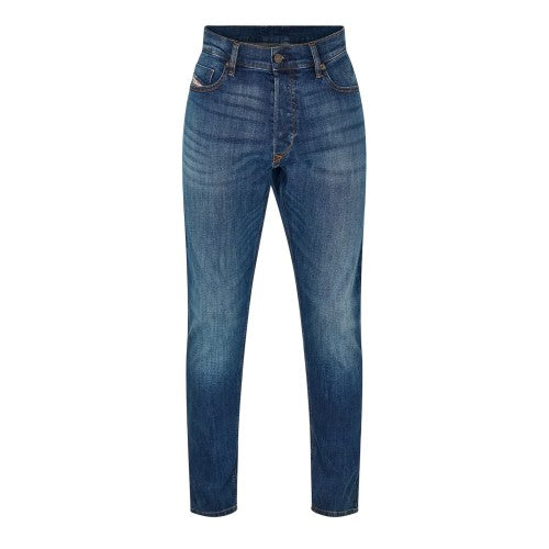 Front - Diesel Mens Mid Rise Straight Leg Jeans