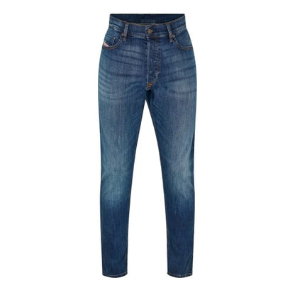 Front - Diesel Mens Mid Rise Straight Leg Jeans
