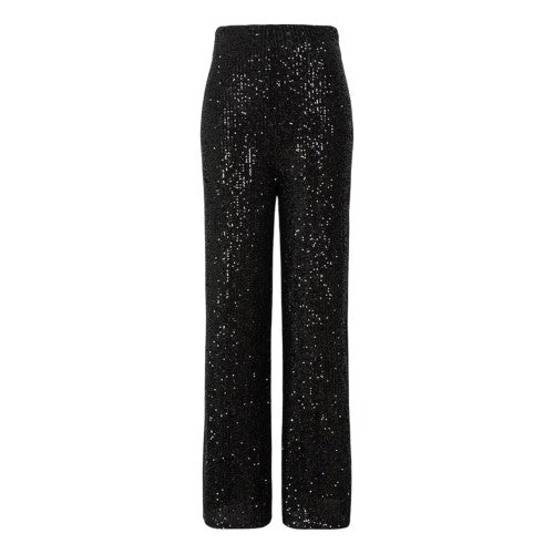 Front - Little Mistress Womens/Ladies Synthetic Leather Sequin Party Trousers