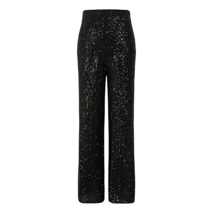 Front - Little Mistress Womens/Ladies Synthetic Leather Sequin Party Trousers