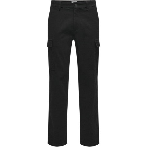 Front - Only Mens Plain Straight Cargo Trousers