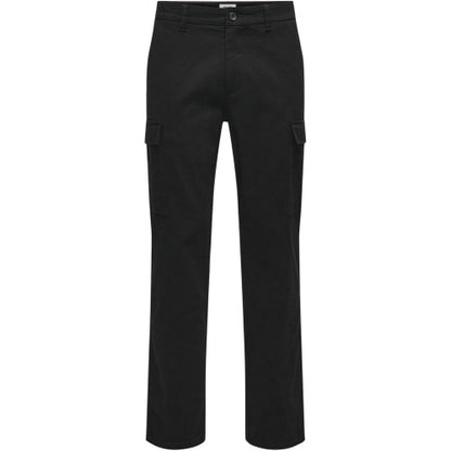 Front - Only Mens Plain Straight Cargo Trousers