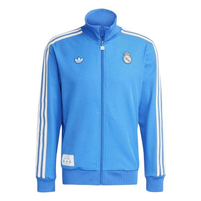 Front - Adidas Mens Terrace Icons Real Madrid CF Tracksuit Top