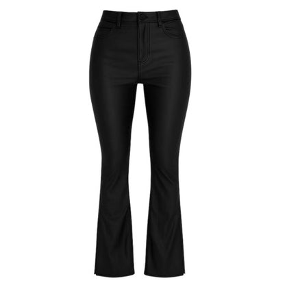 Front - I Saw It First Womens/Ladies Denim Split Hem Flared Trousers
