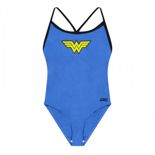 Front - Zoggs Girls Wonder Woman One Piece Swimsuit
