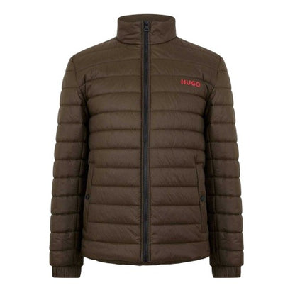 Front - Hugo Mens Horizontal Stripe Puffer Jacket