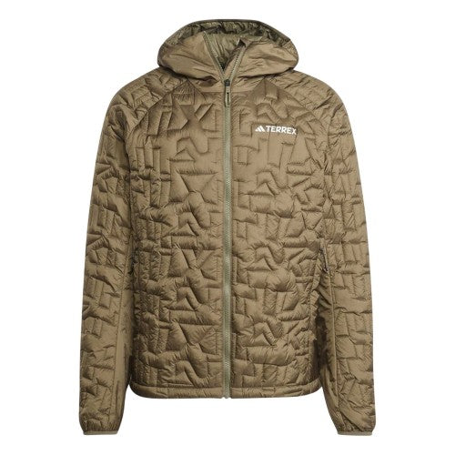 Front - Adidas Mens Geometric Waterproof Puffer Jacket