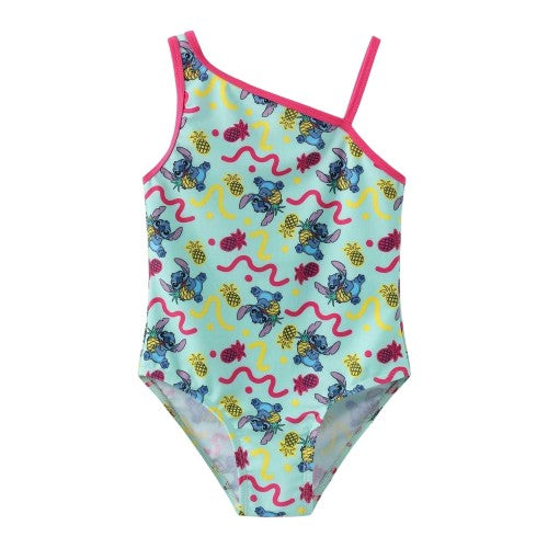 Front - Lilo & Stitch Girls Stitch Character One Piece Swimsuit