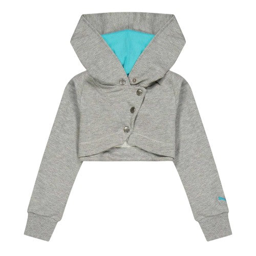Front - Puma Girls Cropped Sweat Jacket