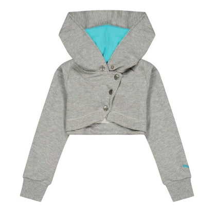 Front - Puma Girls Cropped Sweat Jacket