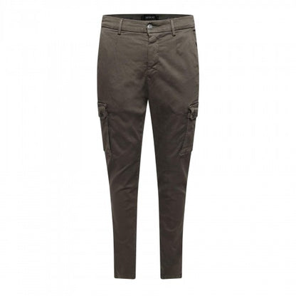 Front - Replay Mens Cotton Denim Slim Cargo Trousers