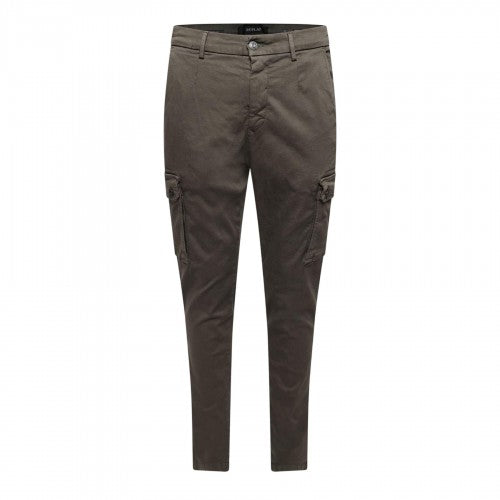 Front - Replay Mens Cotton Denim Slim Cargo Trousers