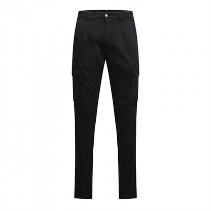 Front - Replay Mens Cotton Denim Slim Cargo Trousers