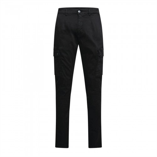 Front - Replay Mens Cotton Denim Slim Cargo Trousers