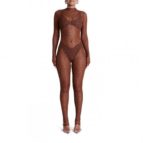 Front - Ward Womens/Ladies Lace Jumpsuit