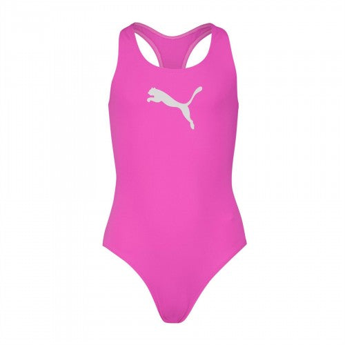 Front - Puma Girls Racerback One Piece Swimsuit
