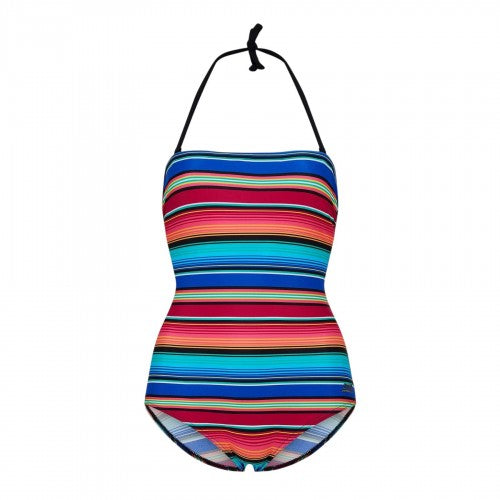 Front - Zoggs Womens/Ladies Mexicali Striped Strapless One Piece Swimsuit