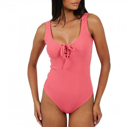 Front - Brave Soul Womens/Ladies Lace Up Bodysuit