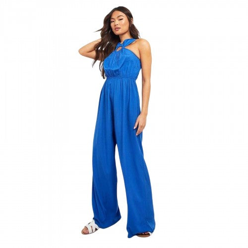 Front - Violet Romance Womens/Ladies O Ring Wide Leg Jumpsuit