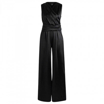 Front - Boss Womens/Ladies Surplice Satin Wide Leg Sleeveless Formal Jumpsuit