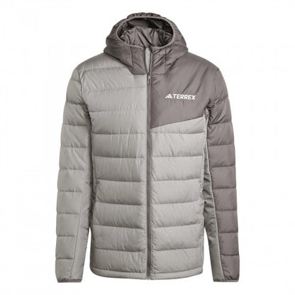 Front - Adidas Mens Mt Down Ho J Hooded Athletic Down Jacket
