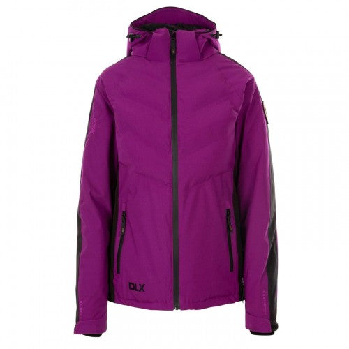 Front - DLX Womens/Ladies Gabriella Colour Block Hooded Ski Jacket