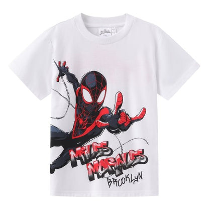 Front - Spider-Man Boys Miles Morales Short-Sleeved T-Shirt
