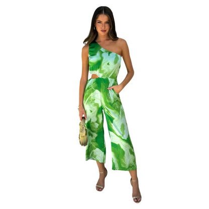 Front - AX Paris Womens/Ladies Printed Cut Out Jumpsuit