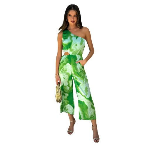 Front - AX Paris Womens/Ladies Printed Cut Out Jumpsuit