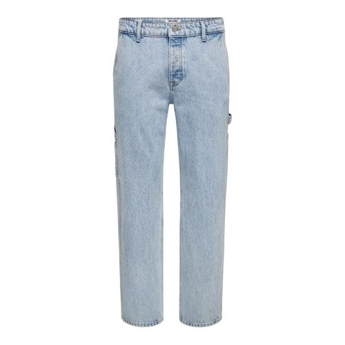 Front - Only Mens Denim Carpenter Relaxed Fit Jeans