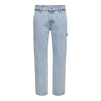Front - Only Mens Denim Carpenter Relaxed Fit Jeans