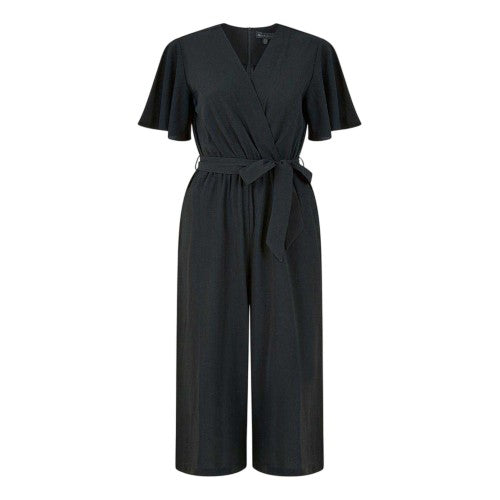 Front - Mela London Womens/Ladies Cropped V Neck Angel Sleeve Jumpsuit