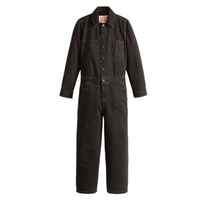 Front - Levis Womens/Ladies Iconic Denim Collared Wide Leg Long-Sleeved Jumpsuit