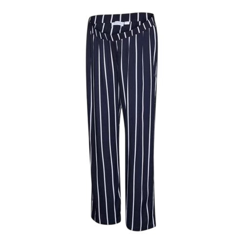 Front - Mamalicious Womens/Ladies Vertical Stripe Wide Leg Maternity Trousers