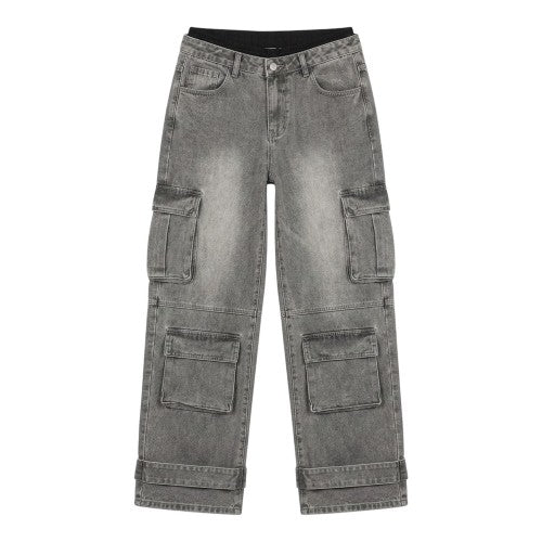 Front - I Saw It First Womens/Ladies High Waist Cargo Jeans