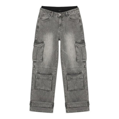 Front - I Saw It First Womens/Ladies High Waist Cargo Jeans