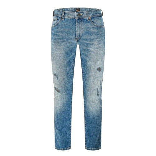 Front - Boss Mens Distressed 5 Pockets Slim Jeans