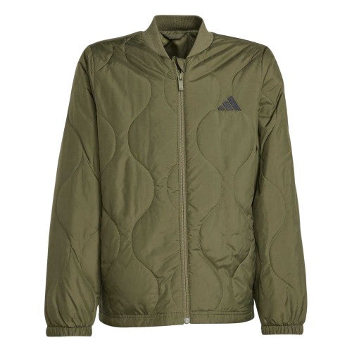 Front - Adidas Childrens/Kids Textured Mock Neck Puffer Jacket