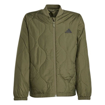 Front - Adidas Childrens/Kids Textured Mock Neck Puffer Jacket