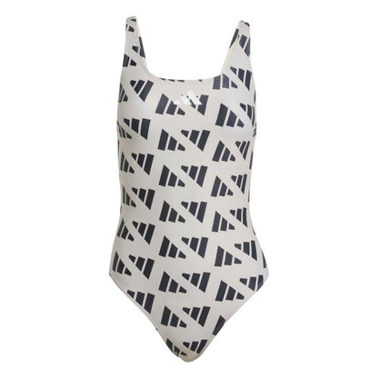 Front - Adidas Womens/Ladies All Over Logo One Piece Swimsuit