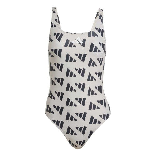 Front - Adidas Womens/Ladies All Over Logo One Piece Swimsuit
