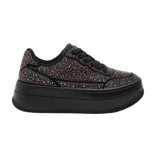 Front - Where´s That From Womens/Ladies Diamante Wedge Trainers